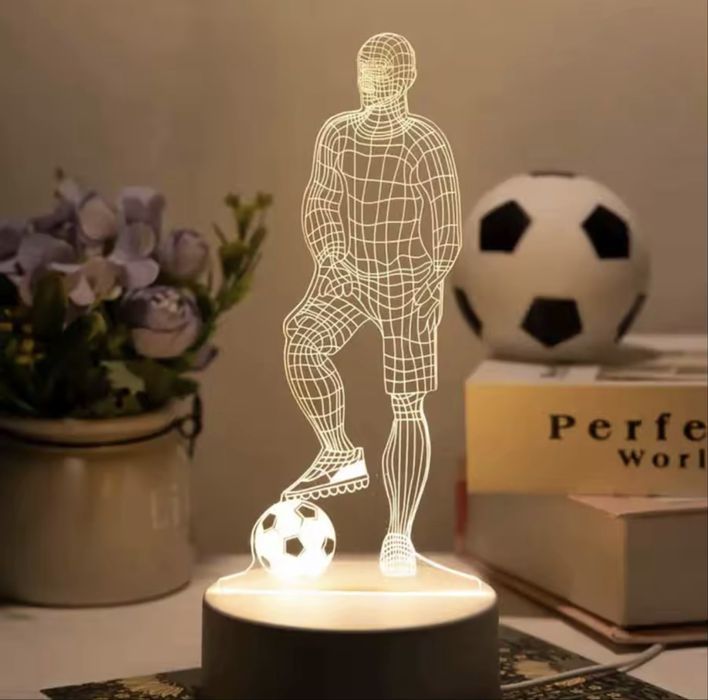 Lampa stołowa LED 3D z motywem piłki nożnej Football
