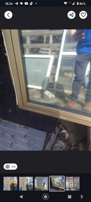 Okno aluminiowe 206 x 146 cm drewniane pcv