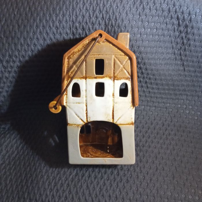 Lampion domek ceramiczny