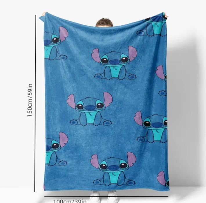 Manta do Stitch e da Angel por encomenda