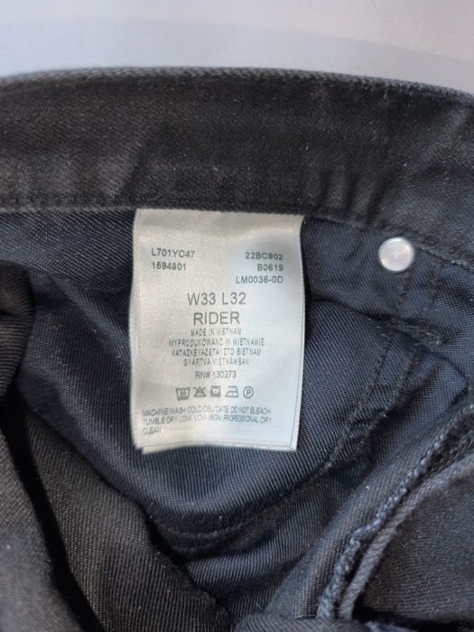 Jeansy męskie czarne LEE 33/32 spodnie jeansowe