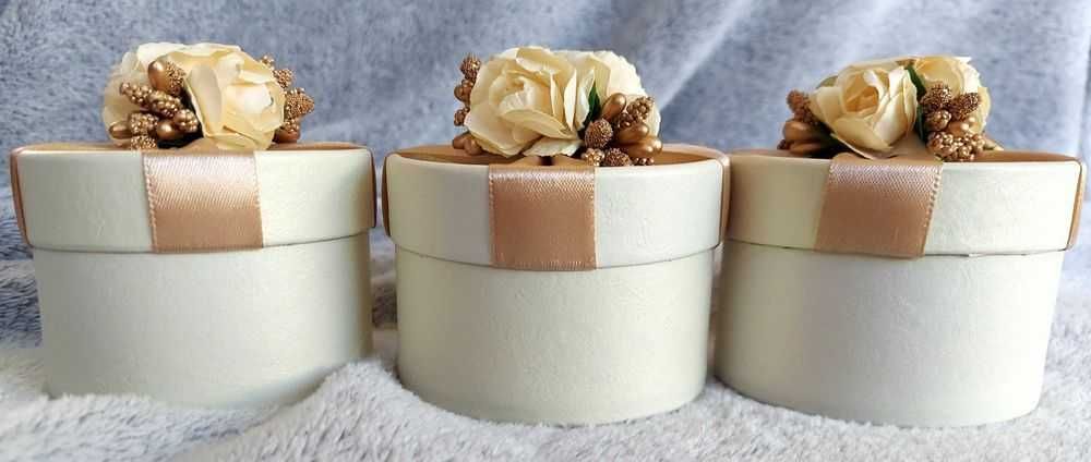 Podziękowania Ślub Komunia Chrzest Złote Pudełeczka Upominki gości