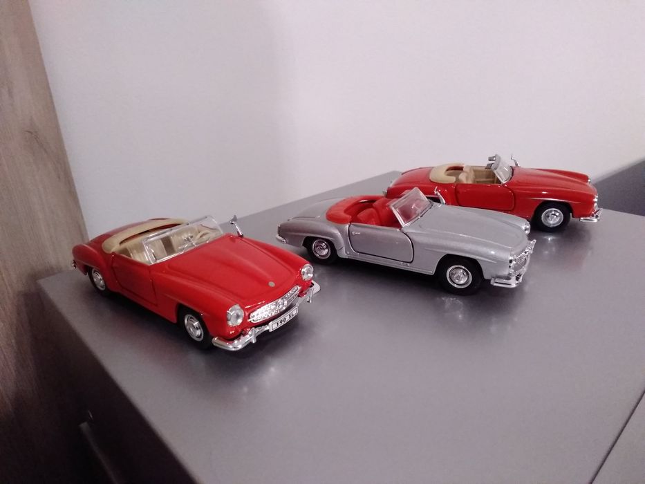 Mercedes-Benz 190 SL Kolekcjonerski 1955R. Czerwony, Szary 3 Sztuki.