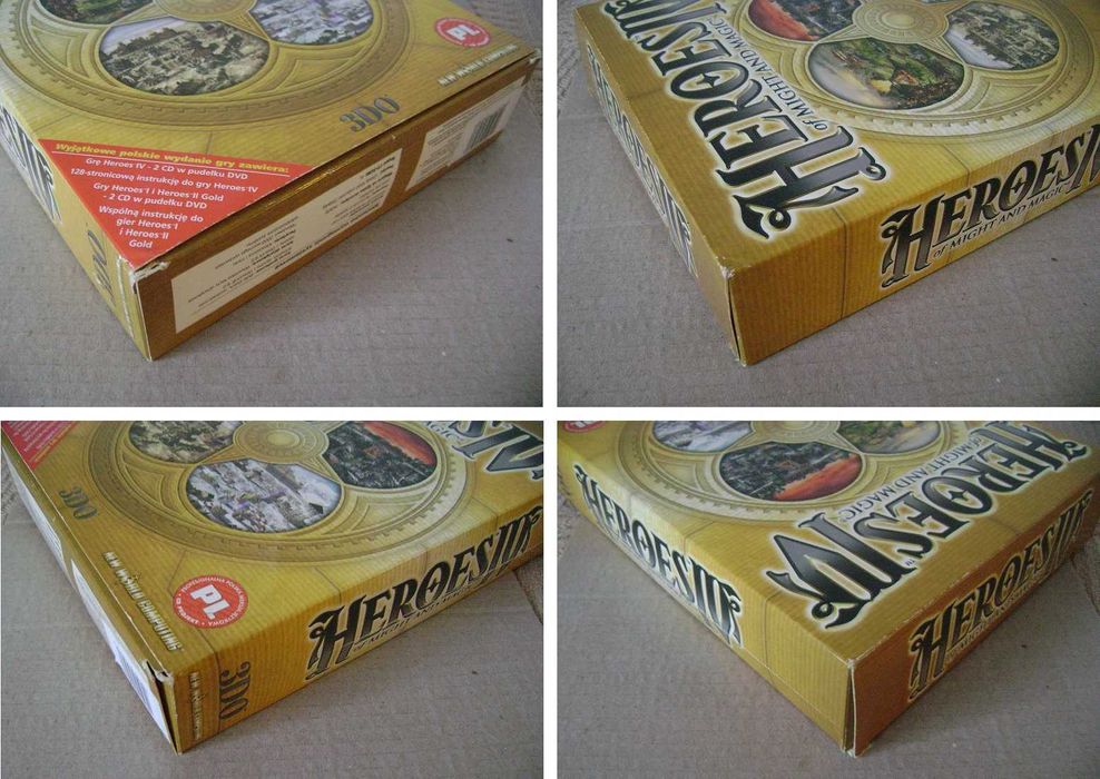 HEROES IV PL + HEROES I/II PL + dodatki - 2002r. - Premierowy Big BOX