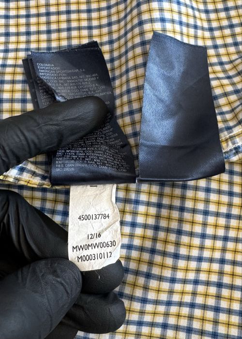 Оригінальний Tommy Hilfiger чоловіча жовто-блакитна сорочка стан ідеал