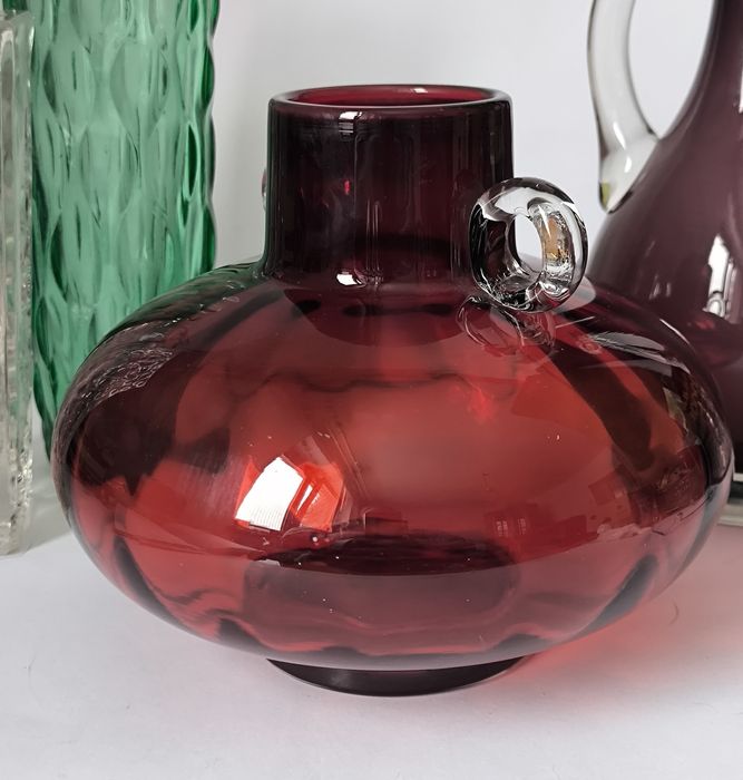 Wazon Tarnowiec duży Jaś piękne stare kolorowe szkło