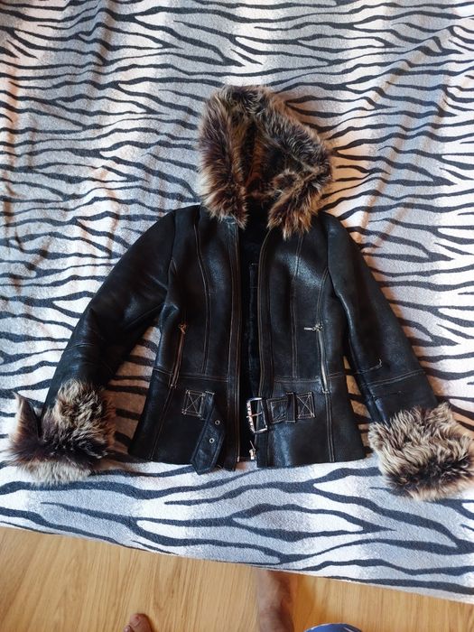 Дублёнка кожанная детская, натуральный мех.