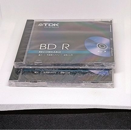Pack de 2 TDK BD-R 25GB Blu-ray Recordable Disc - 4x 135min Novos/Selados