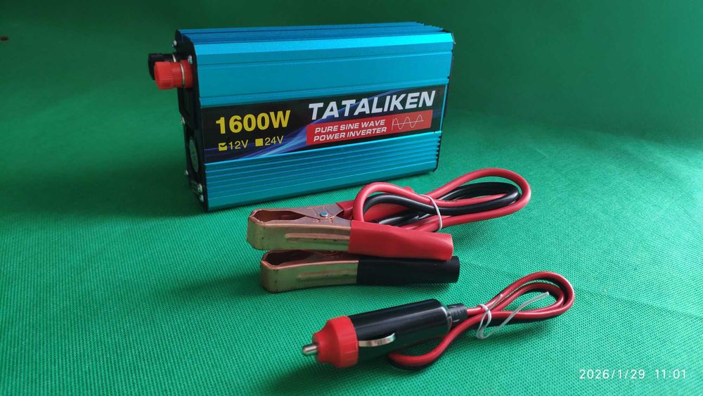 Інвертор 12 В на 220 В потужність 1600 вт чистий синус