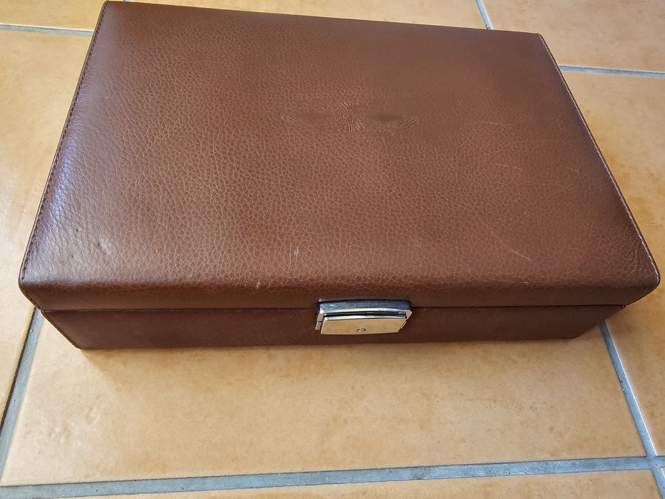 Caixa relogios pele genuína