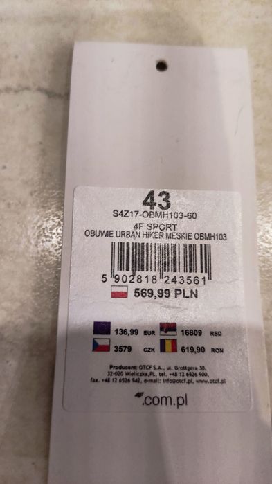 Buty 4F rozm..43