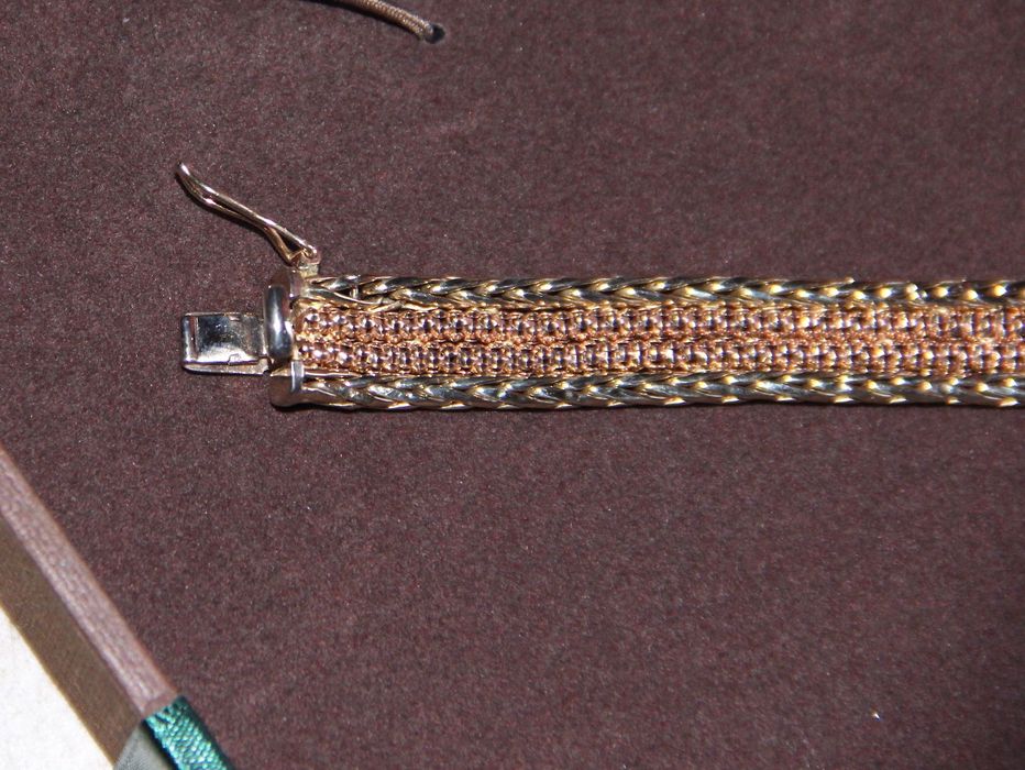 ZŁOTA GRUBA bransoletka zloto 585 cyrkonie APART BRANSOLETA biale 14