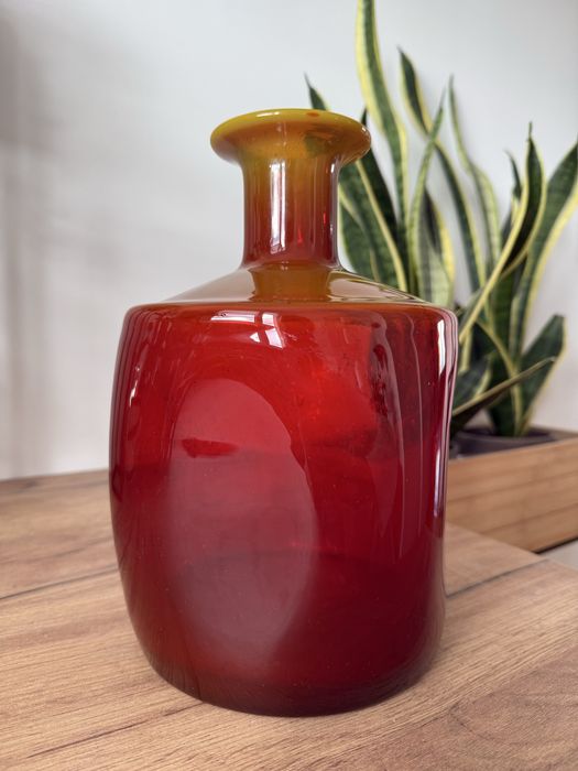 Butla gnieciona wazon szkło antico Zbigniew Horbowy Huta Sudety