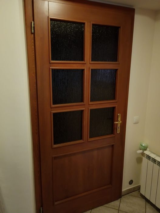 Drzwi drewniane / witraż