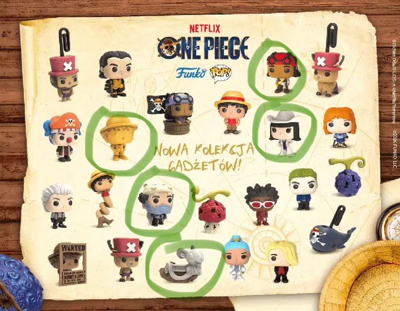 Фігурки Kinder joy one piece, кіндер джой ван піс