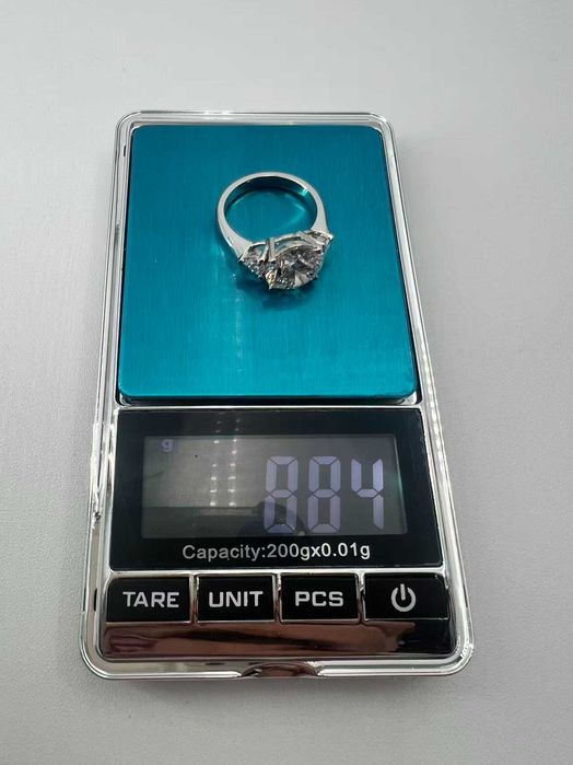 Pierścionek PT950 z diamentem 5.03ct Lab Grown | VS1 F | Serce | Nowy