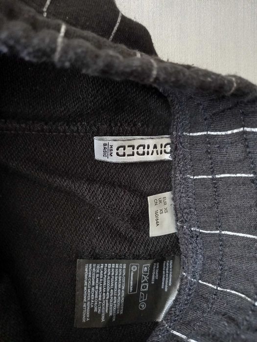 Spodnie czarne szerokie nogawki XS H&M BASIC