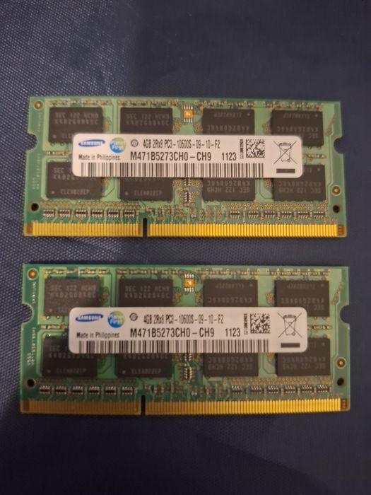 Memória RAM SO-DIMM da Samsung 8 GB (2 x 4 GB).