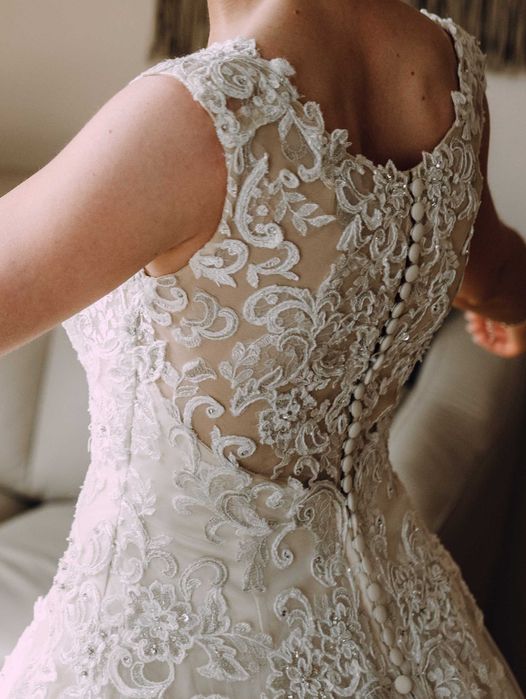 Suknia ślubna Mori Lee, kolor ecru, rozm. XS/S + welon