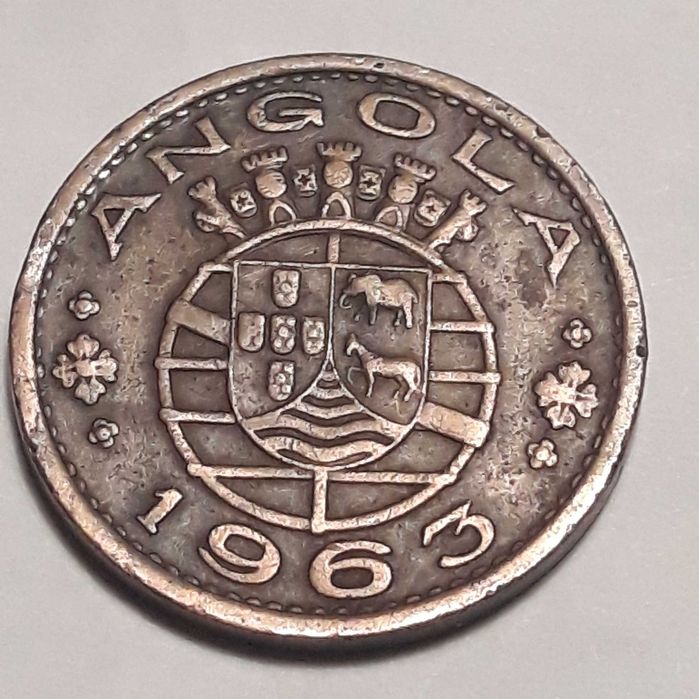 Moeda Angola 1 Escudo 1963 Bronze Ex-Colónia Portugal