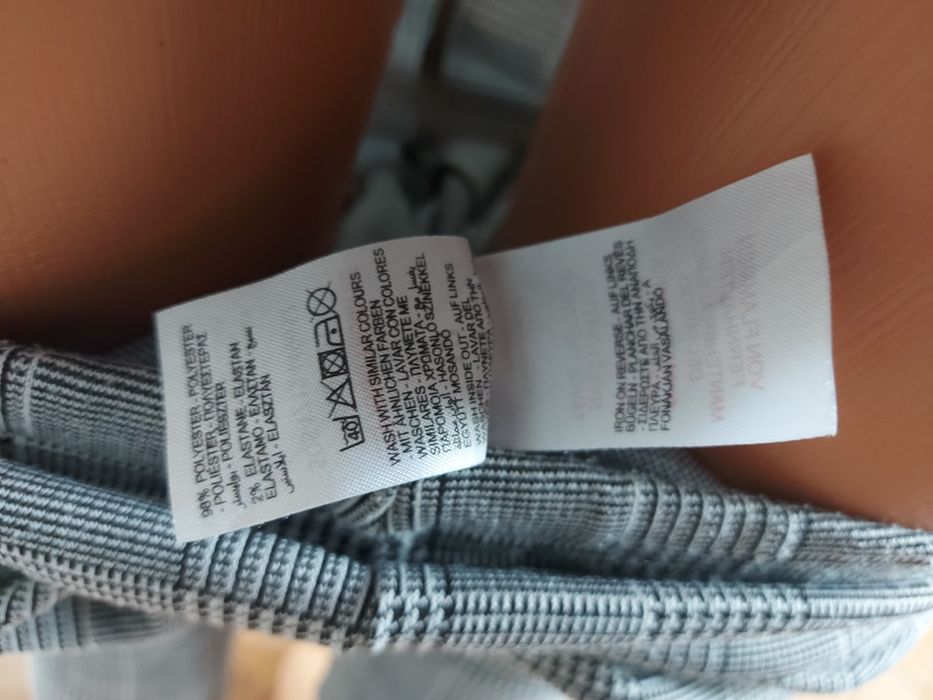 Szare spodnie w kratę Peacocks dopasowane elastyczne eleganckie 40 L