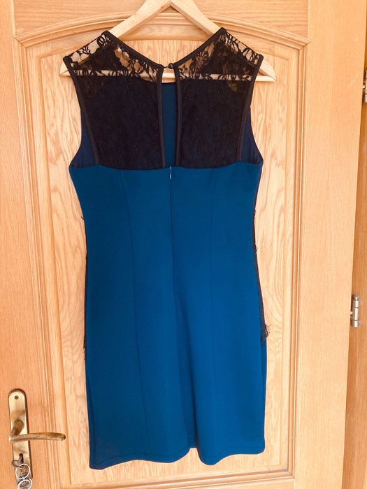 jak reserved sukienka granatowa 12 / L M 38 elegancka koronka komunia