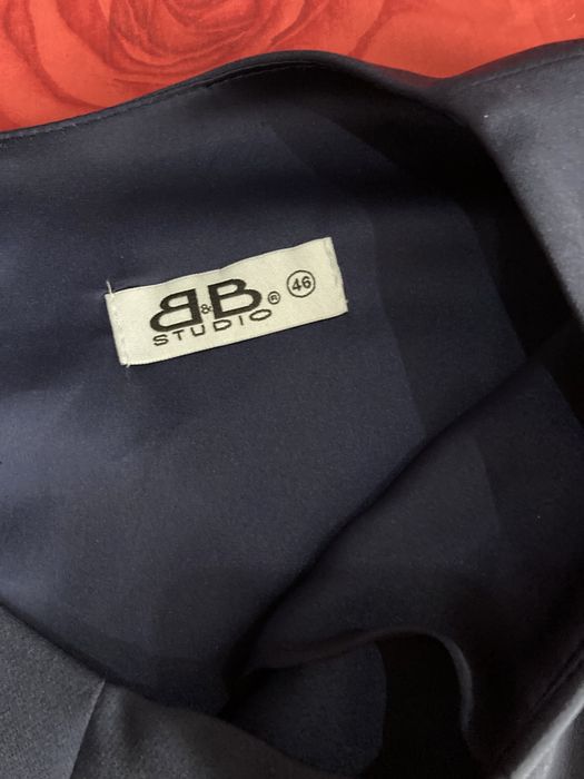 Granatowa sukienka z dlugim rękawem r 46