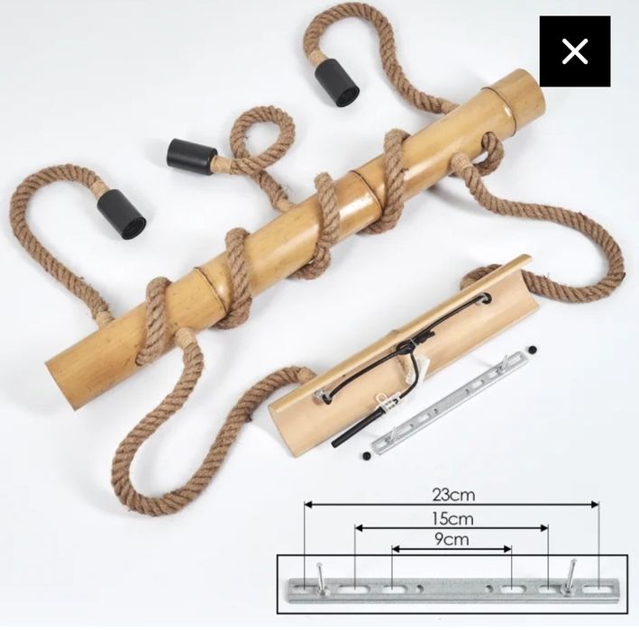 Lampa boho wisząca. Bambus