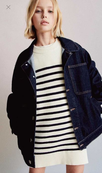 Сукня ZARA тепле плаття в смужку рубчик платтячко плаття світшот h&m