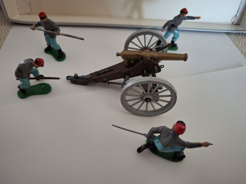 Britains soldados canhao com equipa vintage confederados