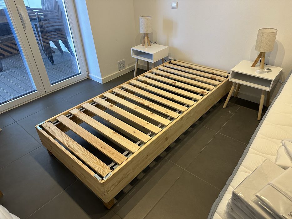 Cama solteiro completa alta qualidade (sommier + colchao molas ensacadas)
