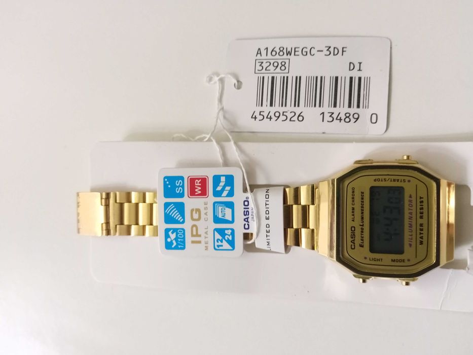 Zegarek Casio Retro złoty A168WG-9EF nowy