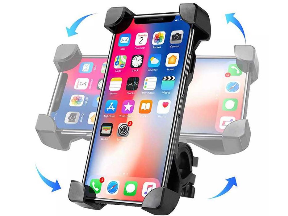 Uchwyt rowerowy stabilny mocny na telefon motor kierownicę 360