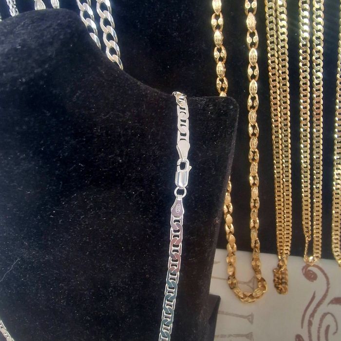 Srebrny pełny łańcuszek gucci 925 ocechowany