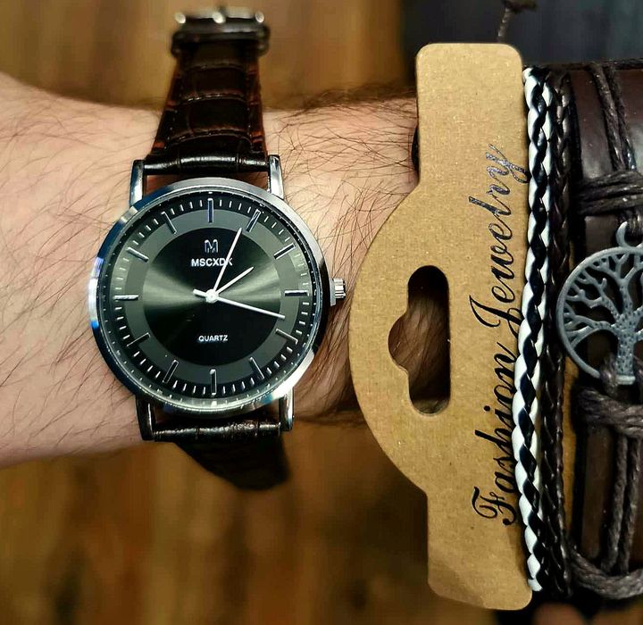 Stylowy zegarek męski zestaw
