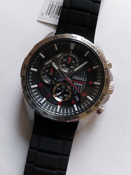 годинник Seiko Хронограф Quartz Black Dial