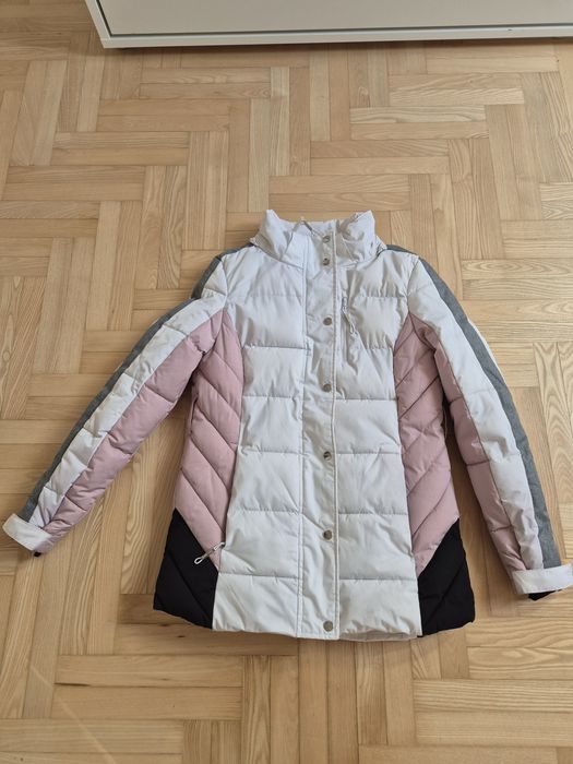 Kurtka narciarska damska M biała szara pudrowa czarna