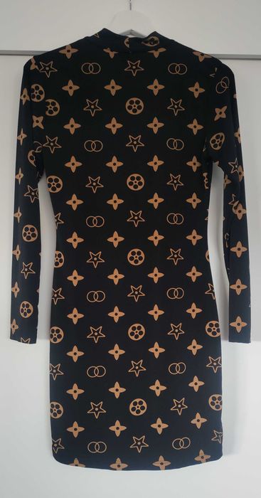 Vestido Licra – Tamanho único – Preto e bege - Novo