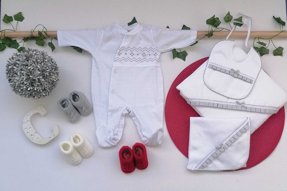 Conjunto saída da maternidade cinza