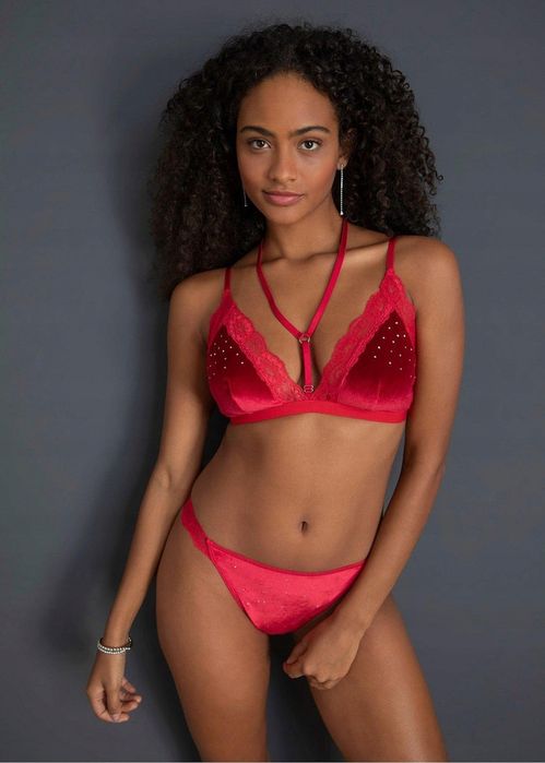 Venus komplet erotyczny czerwony biustonosz + stringi ouvert ^36/38