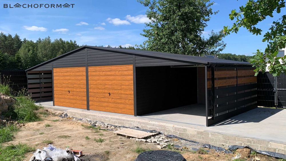 Garaż 12x5 blaszak 6x5 + 2 x wiata 3x5 premium konstrukcja ocynk