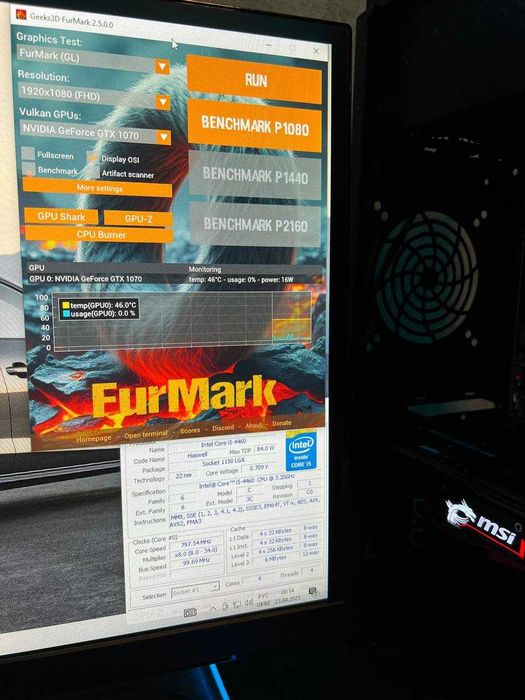 Игровой ПК GTX 1070 TI Компьютер INTEL i5 Стационарный блок 32GB ОЗУ