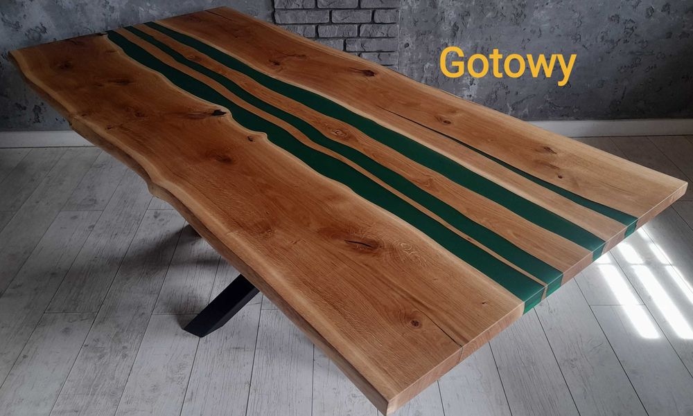 Gotowy! Stół z żywicą epoksydową,  loft.