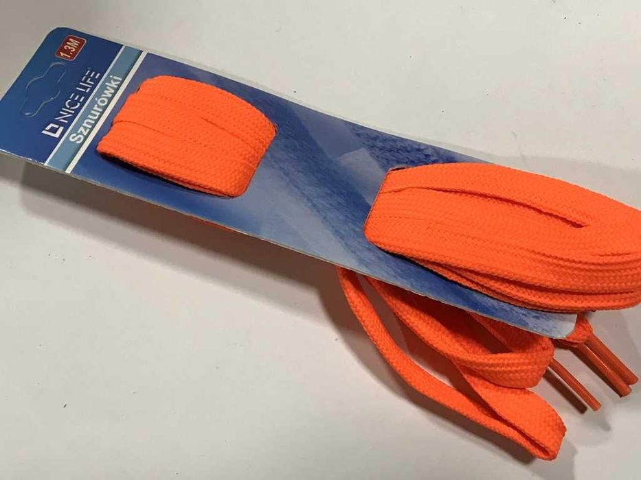 Sznurówki pomarańczowe odblask 130cm płaskie 1para ( różne kolory)