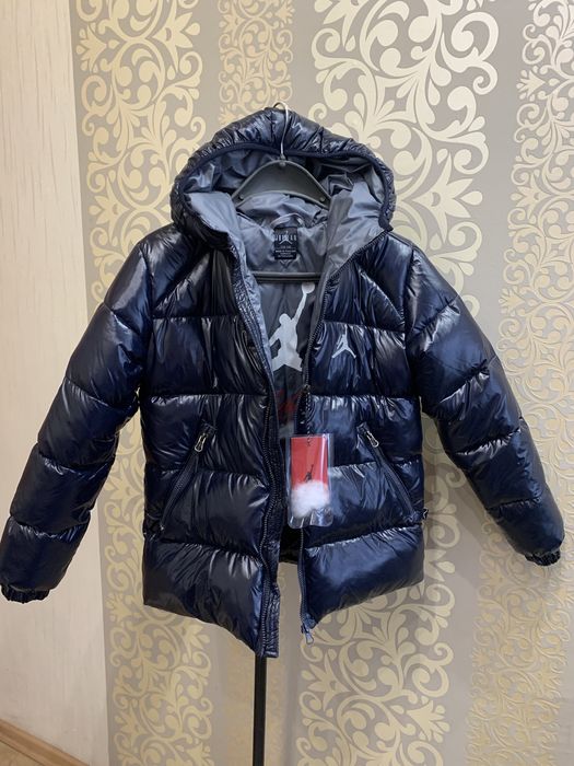 Пуховик темно синий Jordan  Детский Взрослый Зима ДемиСезон. 104-152