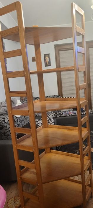 Regał sosnowy narożny