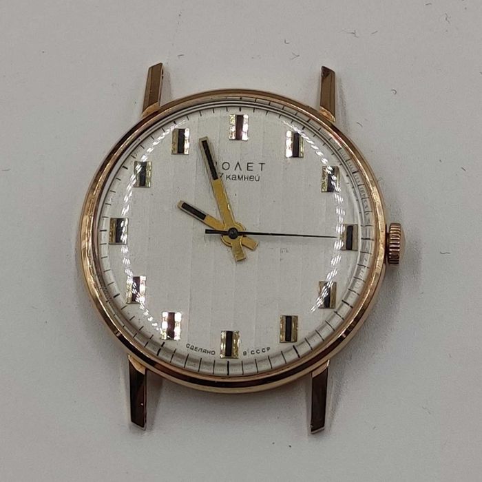 Антикварные, винтажные мужские часы Полет, золото 583 пробы