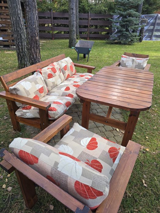 meble ogrodowe drewniane - zestaw