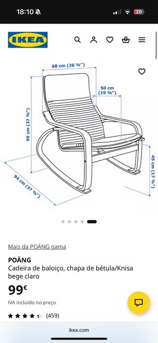 Cadeira de baloiço IKEA