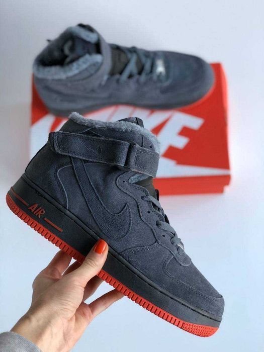 Унисекс зимние кроссовки Nike Air Force 1 '07 Mid Winter Fur Мех найк